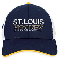 Casquette réglable Fanatics Navy St. Louis Blues Authentic Pro Rink Trucker pour hommes