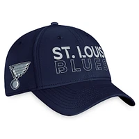 Casquette Fanatics Navy St. Louis Blues Authentic Pro Road Flex pour hommes