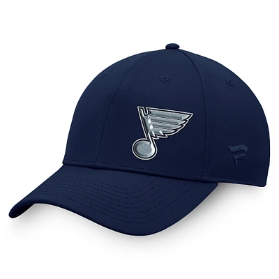 Casquette réglable avec logo décalé Fanatics Navy St. Louis Blues Authentic Pro Road pour hommes