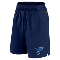 Short Fanatics bleu marine St. Louis Blues Authentic Pro Tech pour hommes