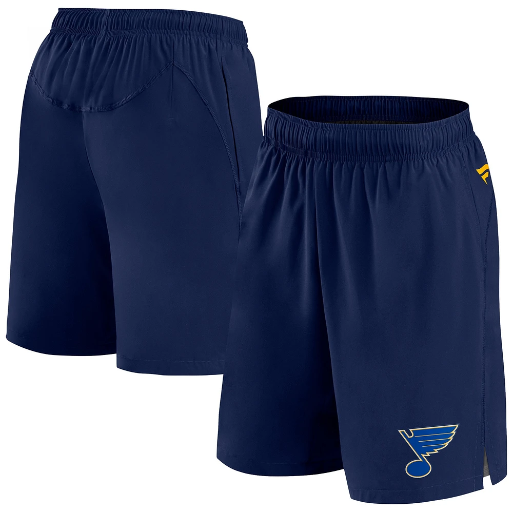 Short Fanatics bleu marine St. Louis Blues Authentic Pro Tech pour hommes