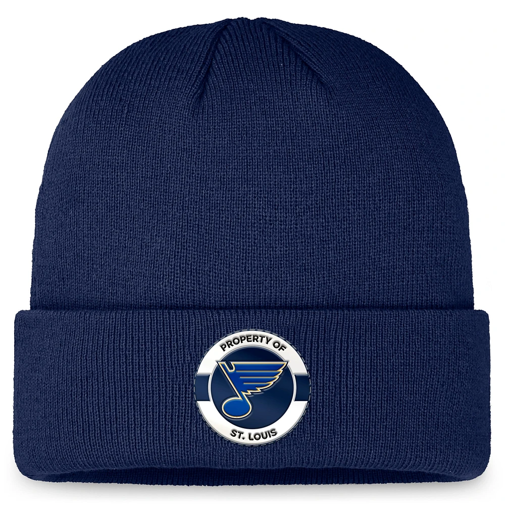 Men's Fanatics Navy St. Louis Blues Authentic Pro Training Camp Cuffed Knit Hat