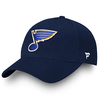 Casquette réglable Fanatics Navy St. Louis Blues Core pour hommes