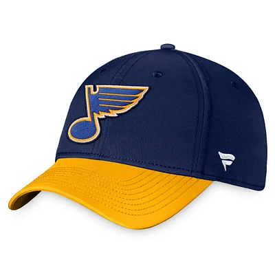 Casquette Fanatics pour homme avec logo principal Flex bleu marine St. Louis Blues