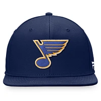 Casquette Snapback avec logo principal Fanatics pour homme, bleu marine, des Blues de St. Louis