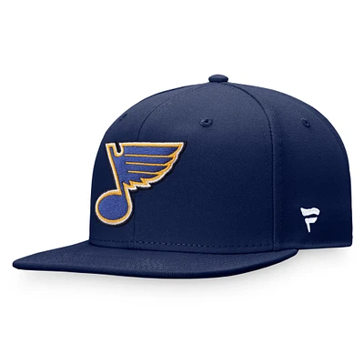 Casquette Snapback avec logo principal Fanatics pour homme, bleu marine, des Blues de St. Louis