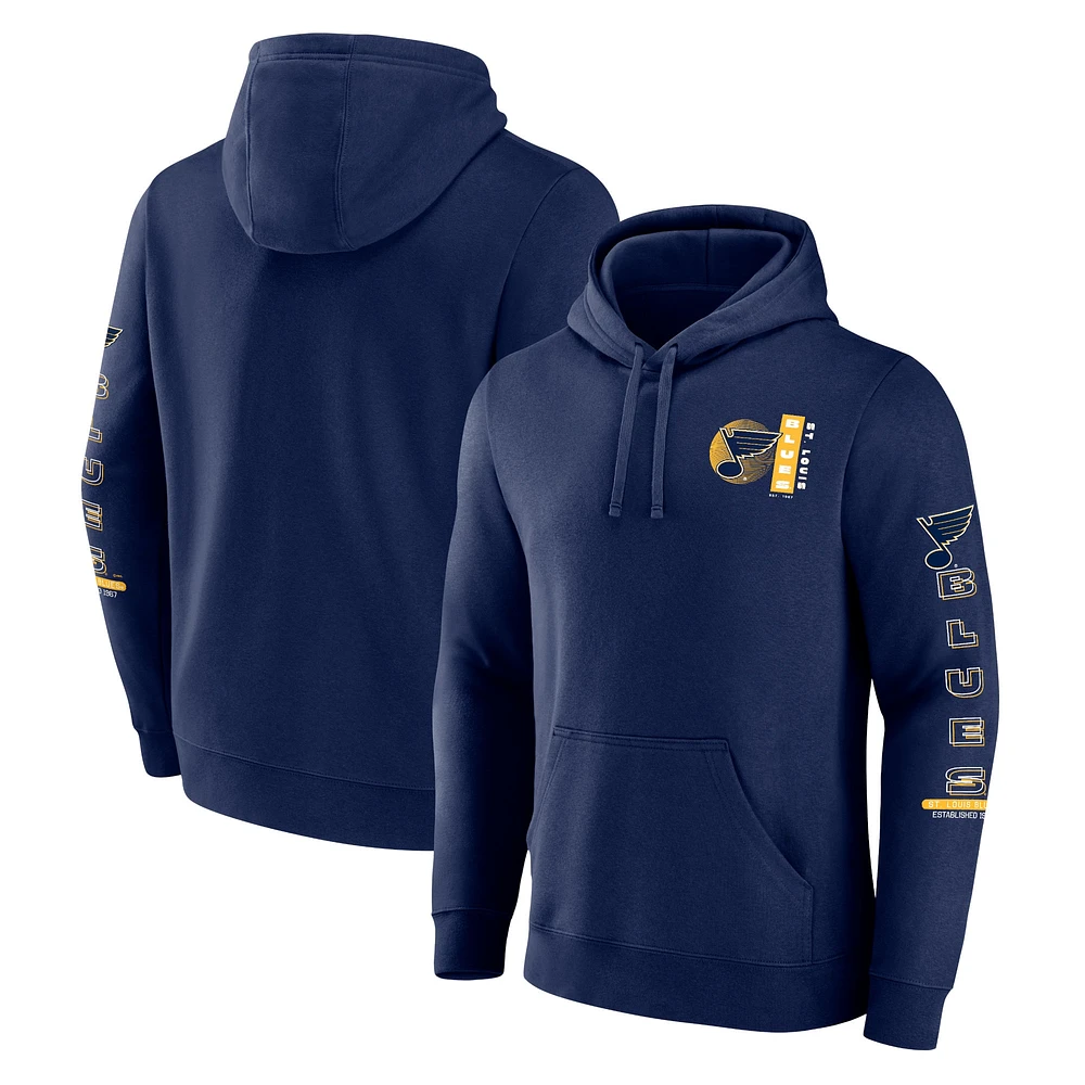 Men's Fanatics Navy St. Louis Blues Revolution Pullover Hoodie