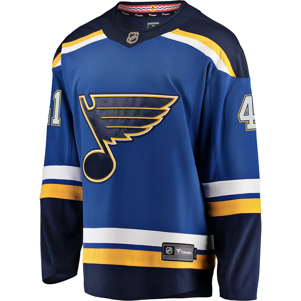 Fanatics pour hommes Robert Bortuzzo Bleu St. Louis Blues Breakaway Player Maillot