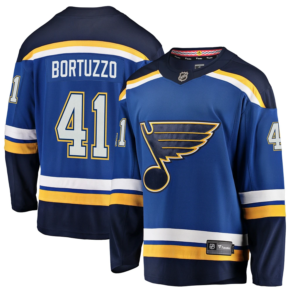 Fanatics pour hommes Robert Bortuzzo Bleu St. Louis Blues Breakaway Player Maillot