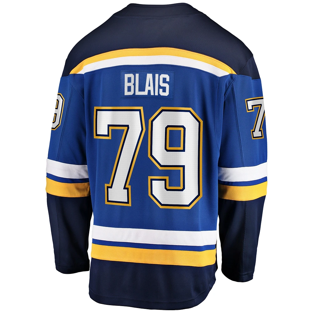 Maillot Fanatics Sammy Blais pour hommes, bleu, St. Louis Blues Home Breakaway