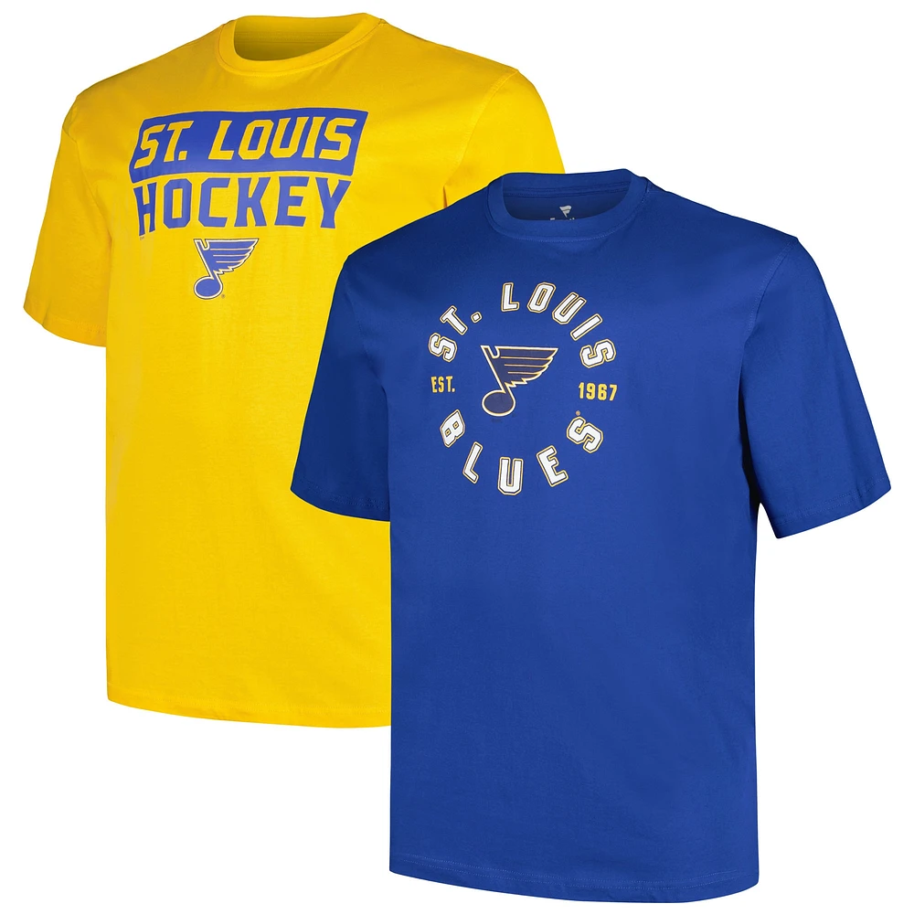 Ensemble de 2 t-shirts Fanatics St. Louis Blues Big & Tall pour hommes