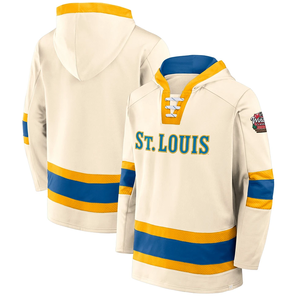 Men's Fanatics  Tan St. Louis Blues 2025 NHL Winter Classic Inside Line Fleece Pullover Hoodie