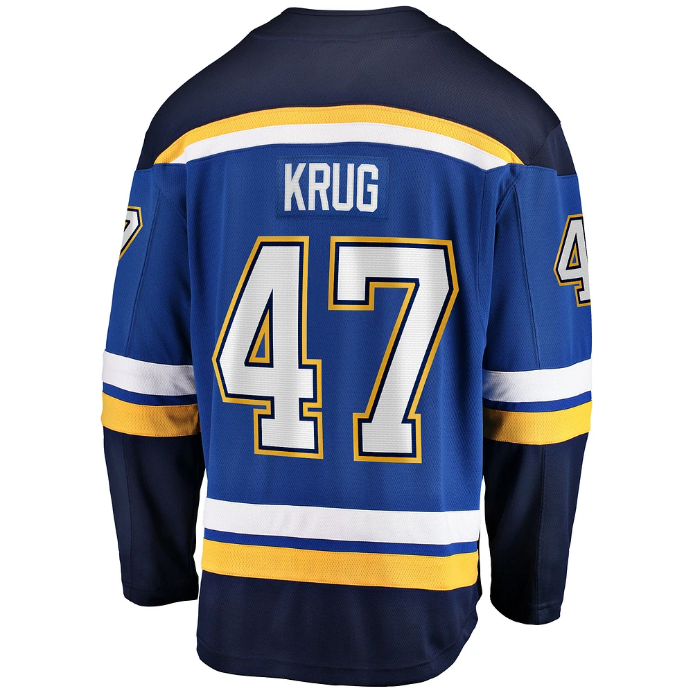 Men's Fanatics Torey Krug Blue St. Louis Blues Home Breakaway Jersey