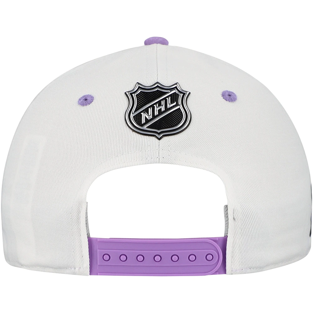 Casquette ajustable pour homme Fanatics St. Louis Blues Authentic Pro Hockey Fights Cancer blanche/lavande