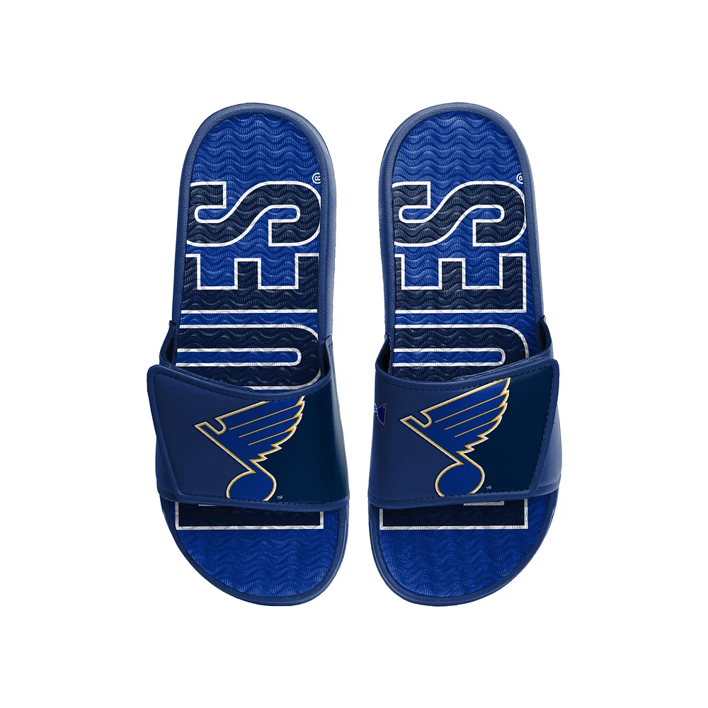 Sandales à enfiler en gel avec logo FOCO St. Louis Blues pour hommes