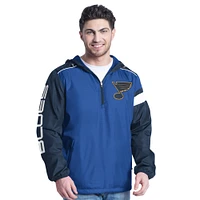 Men's G-III Sports by Carl Banks Blue/Navy St. Louis Blues Lateral Half-Zip Hoodie Jacket