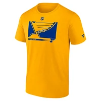 Men's Gold St. Louis Blues Authentic Pro Core Collection Secondary T-Shirt