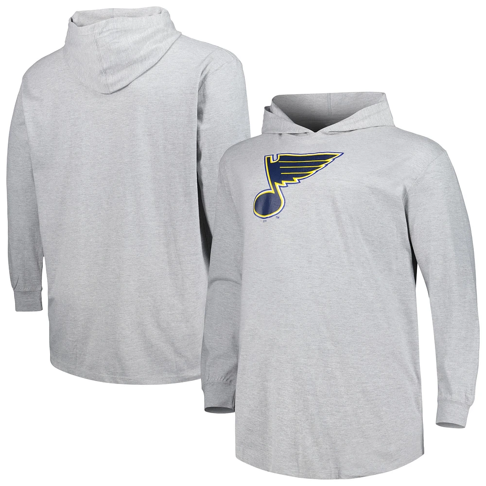 Profile Men's Heather Gray St. Louis Blues Big & Tall Pullover Hoodie