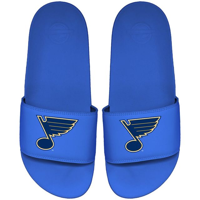 Sandales à glissière ISlide bleues St. Louis Blues Primary Motto pour hommes