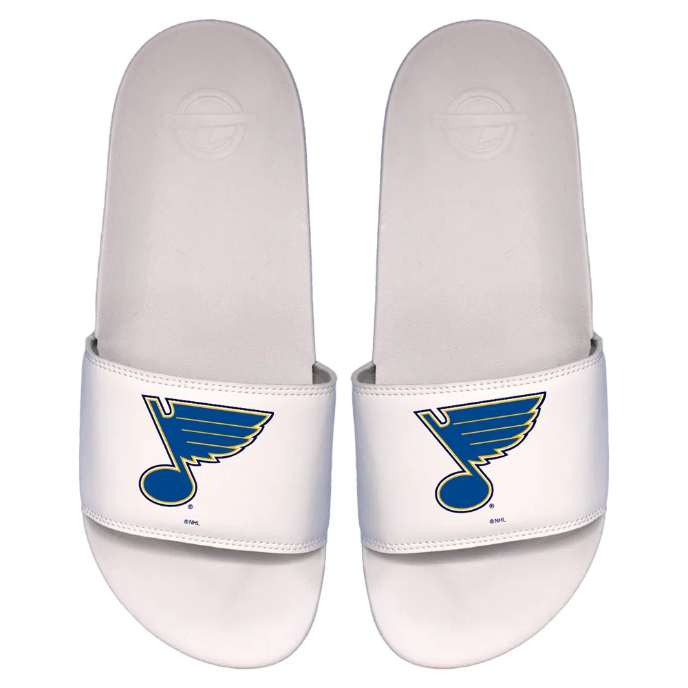 Lids St. Louis Blues ISlide Primary Logo Motto Slide Sandals - White