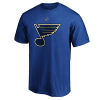 Men's Jordan Binnington Blue St. Louis Blues Team Authentic Stack Name & Number T-Shirt