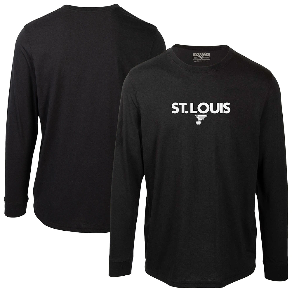 Men's Levelwear  Black St. Louis Blues Oscar City Capsule Long Sleeve T-Shirt