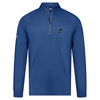 Men's Levelwear Blue St. Louis Blues Theory Insignia Core Raglan Quarter-Zip Pullover Top