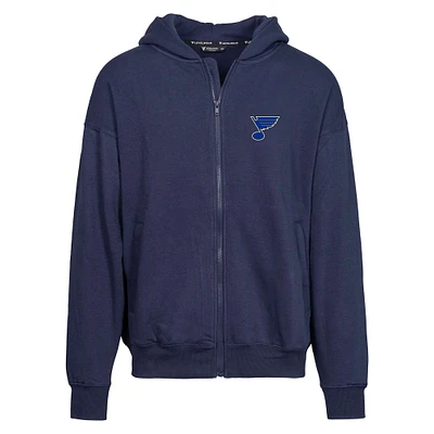Men's Levelwear Navy St. Louis Blues Uphill Insignia Full-Zip Hoodie