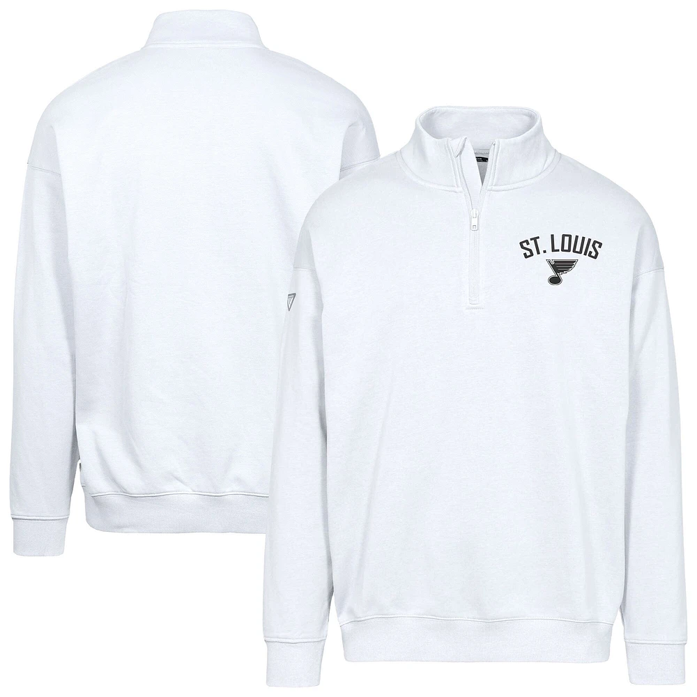 Sweat-shirt à glissière quart de tour Murray City Capsule pour homme Levelwear, blanc, des Blues St. Louis