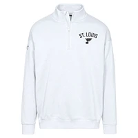 Sweat-shirt à glissière quart de tour Murray City Capsule pour homme Levelwear, blanc, des Blues St. Louis