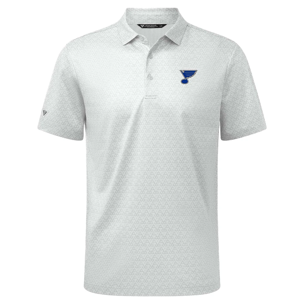 Polo System Insignia Core blanc pour homme de Levelwear des Blues St. Louis
