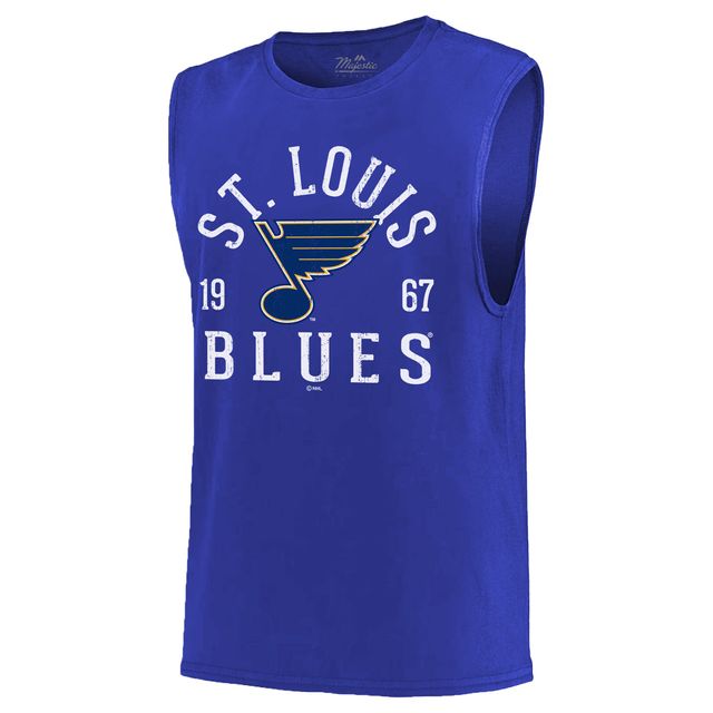 Majestic Threads Bleu Débardeur St. Louis Blues Softhand Muscle pour homme