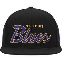 Casquette Snapback noire Mitchell & Ness St. Louis Blues Core Team Script 2.0 pour hommes