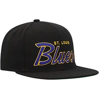 Casquette Snapback noire Mitchell & Ness St. Louis Blues Core Team Script 2.0 pour hommes