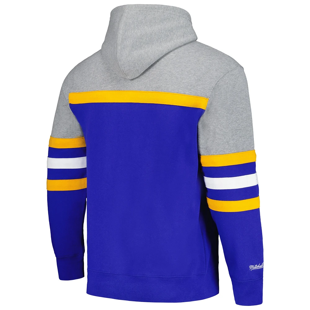 Sweat à capuche Mitchell & Ness bleu/gris St. Louis Blues Head Coach pour hommes