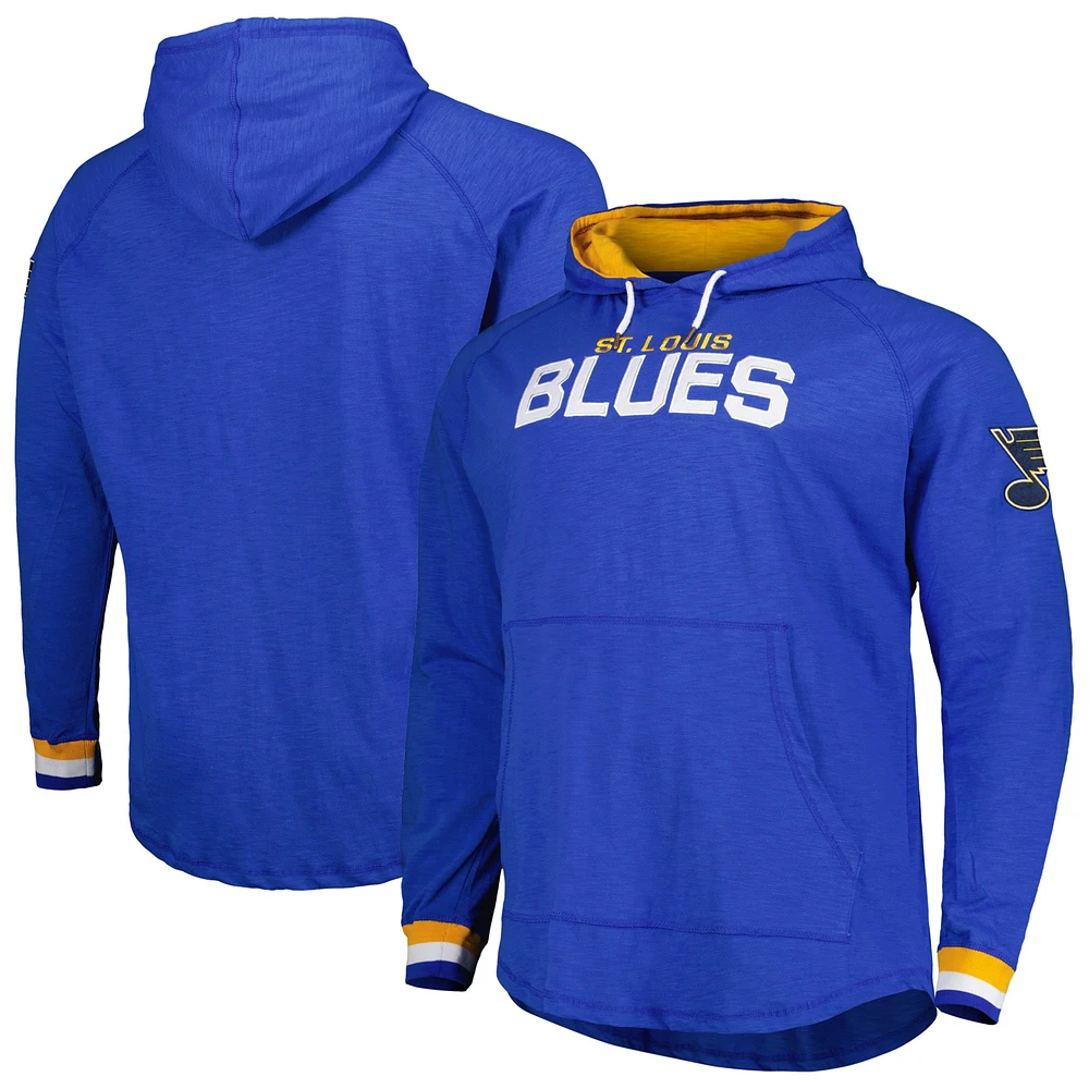 Men's Mitchell & Ness Blue St. Louis Blues Big Tall Legendary Raglan Pullover Hoodie