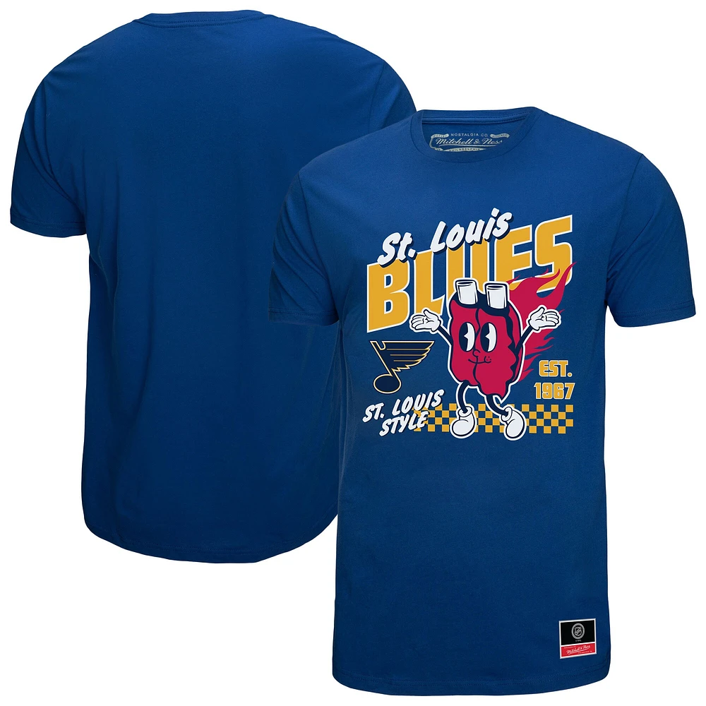 Men's Mitchell & Ness Blue St. Louis Blues Local Food T-Shirt