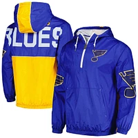 Men's Mitchell & Ness Blue St. Louis Blues Team OG 2.0 Anorak Half-Zip Windbreaker Jacket