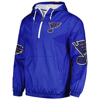 Veste coupe-vent à demi-zip Mitchell & Ness St. Louis Blues Team OG 2.0 Anorak pour hommes