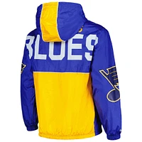 Men's Mitchell & Ness Blue St. Louis Blues Team OG 2.0 Anorak Half-Zip Windbreaker Jacket