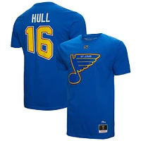 T-shirt avec nom et numéro Mitchell & Ness Brett Hull bleu St. Louis Blues pour hommes