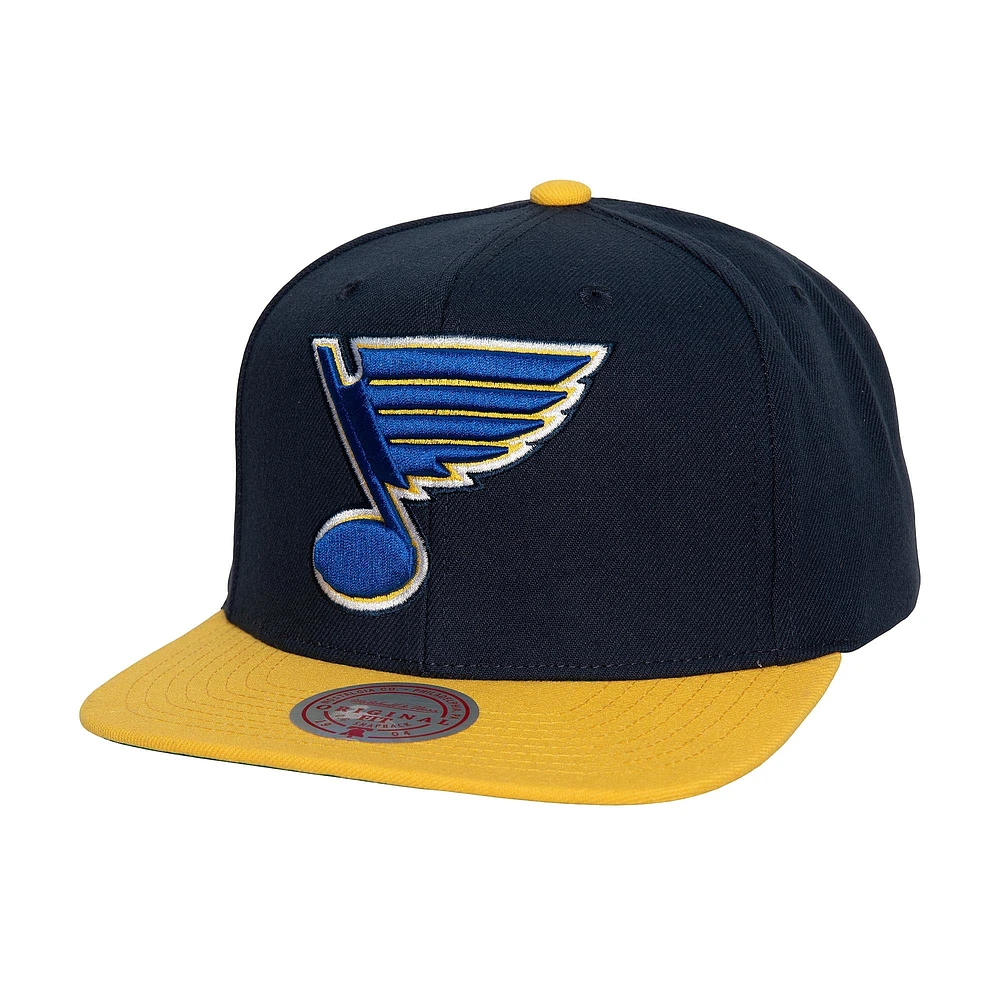 Casquette Snapback St. Louis Blues Core Team Ground 2.0 Mitchell & Ness pour homme, bleu marine