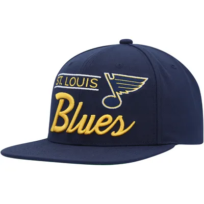 St. Louis Blues Mitchell & Ness Retro Lock Up Snapback Hat - Navy