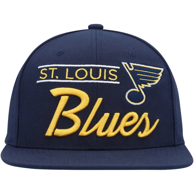 St. Louis Blues Vintage Hat Trick Blue Snapback - Mitchell & Ness