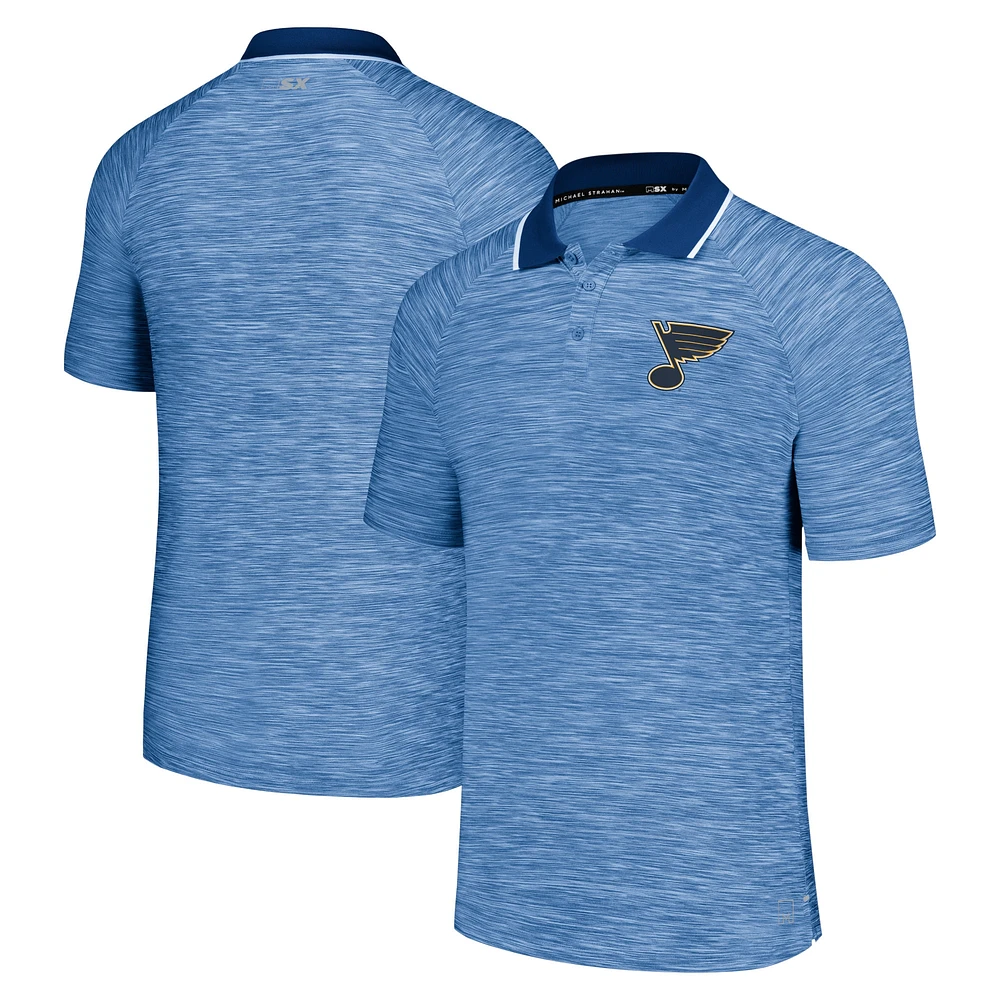 Polo raglan stratégique MSX by Michael Strahan pour hommes, bleu St. Louis Blues