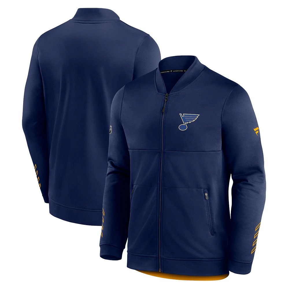 Veste zippée intégrale bleu marine pour homme des Blues de St. Louis