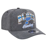 Men's New Era  Charcoal St. Louis Blues Throwback Washed A-Frame Pre-Curved 9FIFTY Snapback Hat