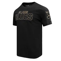 T-shirt noir Pro Standard pour hommes avec le mot-symbole des Blues de St. Louis