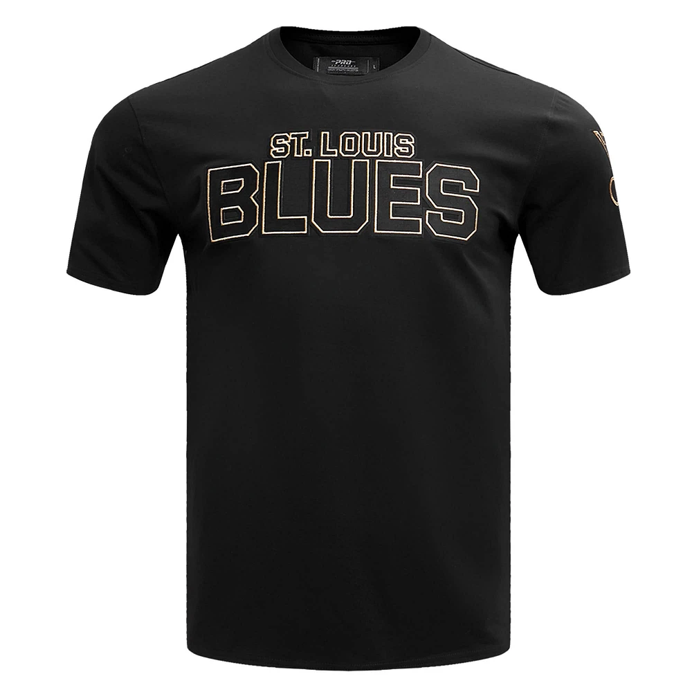 T-shirt noir Pro Standard pour hommes avec le mot-symbole des Blues de St. Louis