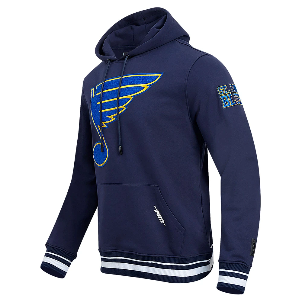 Men's Pro Standard Navy St. Louis Blues Retro Classic Fleece Pullover Hoodie